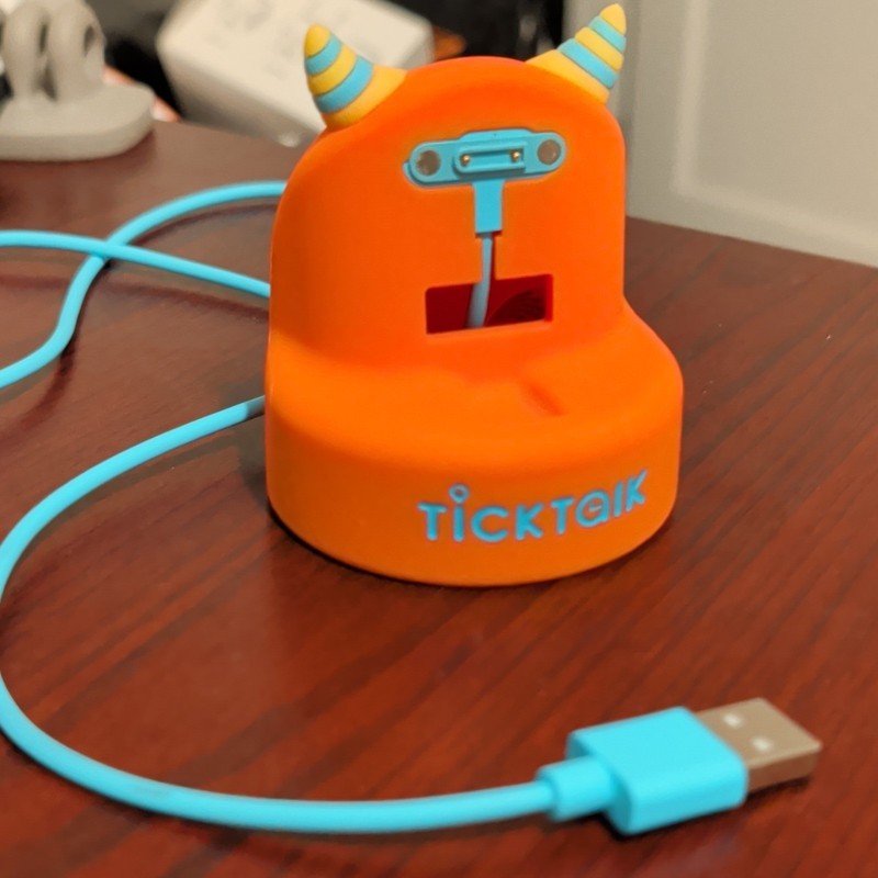 TickTock Monster Desktop Charging Dock Stand, Micro-USB, 3ft Cable, Orange
