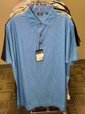 NWT MEN'S FOOTJOY OCTAGON PRINT POLO, SIZE: M, COLOR: BLUE SKY/OCEAN M10.23 