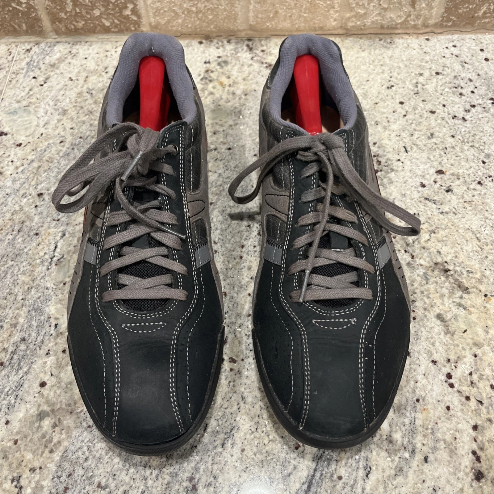 Skechers SN 50985 Men 12 US 46 EU Lace Up Shoes Bicycle Toe Gray Grey Leather