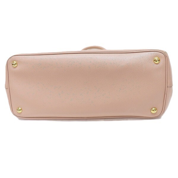 anb PRADA Galleria Handbag Tote Bag Pink Beige Triangle Logo Plate Women s 89523 thumbnail 7