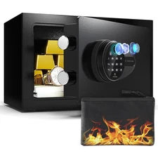 0.5 Cub Safe Box Biometric with Backlit Touch Screen Keyapd Fingerprint