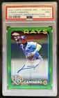 2024 Topps Chrome Update Junior Caminero Auto RC Green Refractor #/99 Rays PSA 9