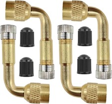 Car Tire Valve Stem Extenders, 90 Degree Tire Inflator Nozzle Extender, Brass Va