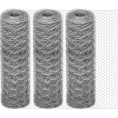 Chicken Wire Mesh 12 in x 300 ft 23 Gauge Silver Galvanized Steel GlikCeil Inch