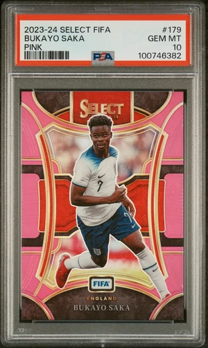 2023-24 PANINI SELECT FIFA PINK #179 BUKAYO SAKA 15/75 PSA 10