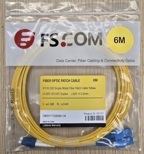 Lot Of 4 New FS 6M Fiber Optic Patch Cable 9/125 OS2 LC/UPC-SC/UPC Duplex