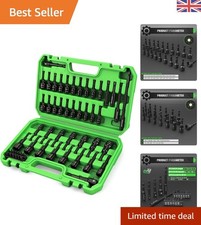 55-Piece Magnetic Nut Driver Set Metric & SAE 1/4 Hex Shank Impact Driver Soc...