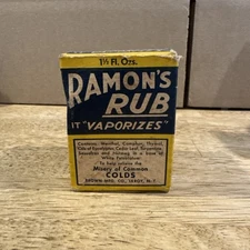 Vintage Ramon’s Rub It “Vaporizes”  1 1/2 Fl Oz  Box & Bottle Store Advertising