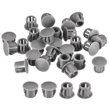 36Pcs 3/8" Plastic Hole Plugs Panel Flush Type Knockout Locking Plugs Gray