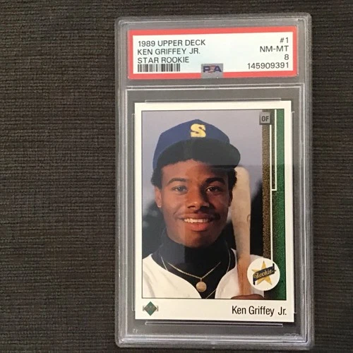 1989 UD Ken Griffey Jr RC PSA 8 NM-MT CENTERED Upper Deck #1 Star ROOKIE. Fresh.