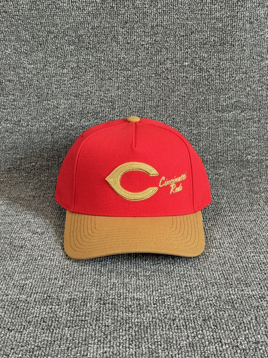 Mitchell & Ness Cincinnati Reds Retro Snapback Hat Red Tan MLB
