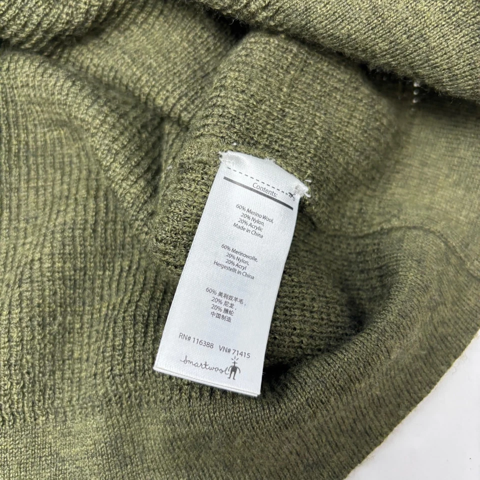 Smartwool Mens 2XL Solid Green Crewneck Long Sleeve Wool Knit Sweater - Image 4 of 4