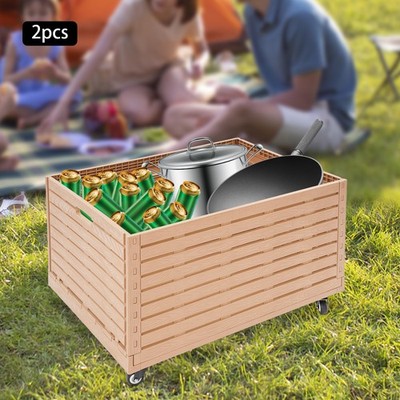 2PCS Foldable Storage Bins Storage Bin Large Capacity Storage Basket with 360°
