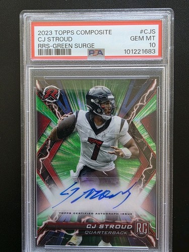2023 CJ Stroud Topps Resurgence Green Surge Rookie Auto /175 PSA 10 🔥🔥🔥🔥🔥