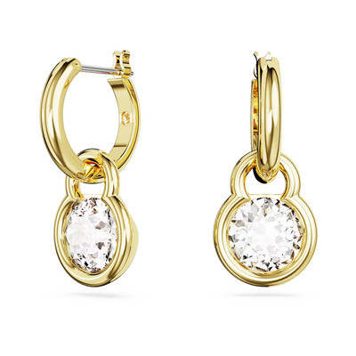Swarovski Crystal Dextera Drop Earrings, Round Cut, White, Gold-Tone 5666023
