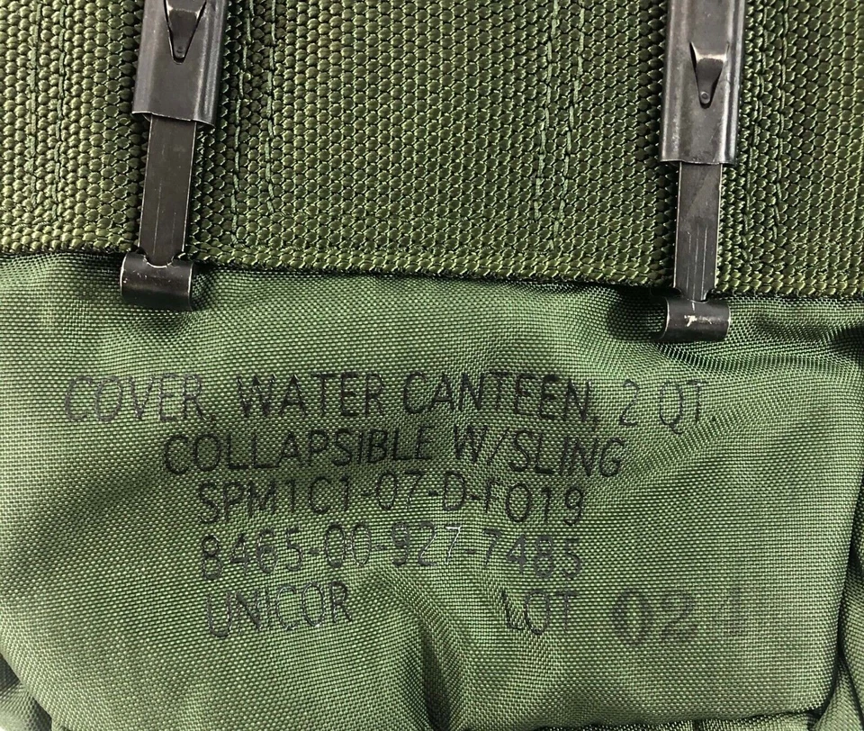 USGI Military 2 Quart OD Canteen Cover w Sling Strap for 2 QT Canteen Bladder - Image 3 of 3