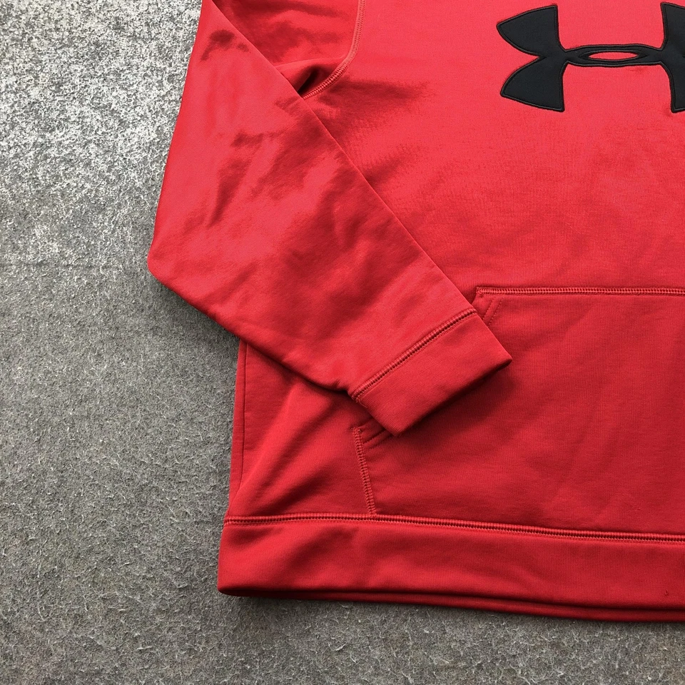 Sudadera con Capucha Under Armour Niños Grande Roja Negra Tormenta Pullover Sudadera Atlética Logo Foto 2 de 4