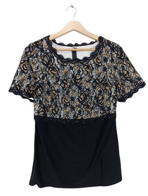 JUDITH WILLIAMS Kurzarm-Bluse Damen Bluse Gr. DE 36 schwarz Casual-Look