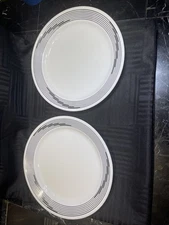 Set of (2) Corelle "Optic" Pattern Dinner Plates  by Corning 10.25"