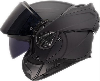 LS2 Advant II Solid Modular Motorcycle Helmet w/SunShield Matte Black SM