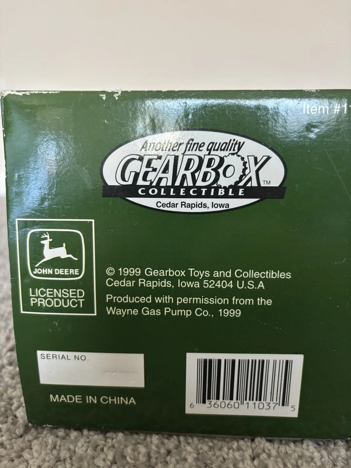 约翰迪尔气体泵 1920 LTD ED 1999 GEARBOX 机械硬币银行 11037 死铸 — 第 4/4 张图片