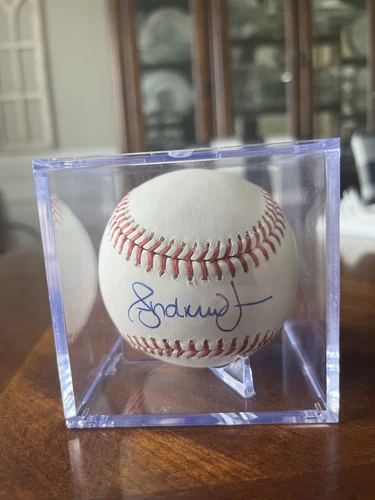 Andruw Jones - Autographed Baseball with Cube