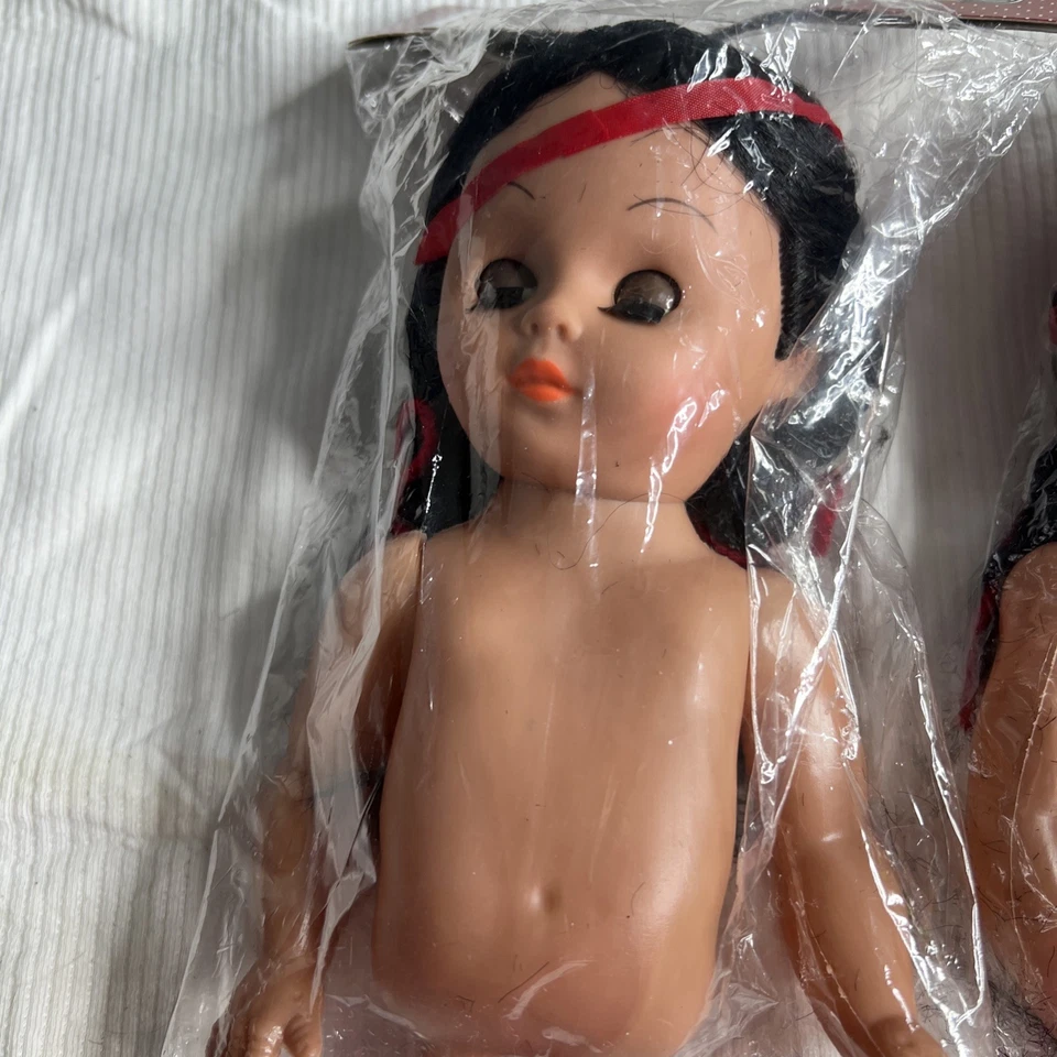 Волокно Craft коренных американцев кукла лот из 2 VTG 3046 8 «подушка Topper новый из старых запасов #3046 - Изображение 3 из 4