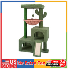 AIWIKIDE 37.4 Cactus Cat Tree Tower with Twin Cat Condos for Indoor Cats, Al...