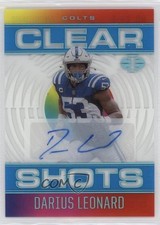 2021 Illusions Clear Shots Light Blue Signatures 6/35 Shaquille Leonard Auto a8a