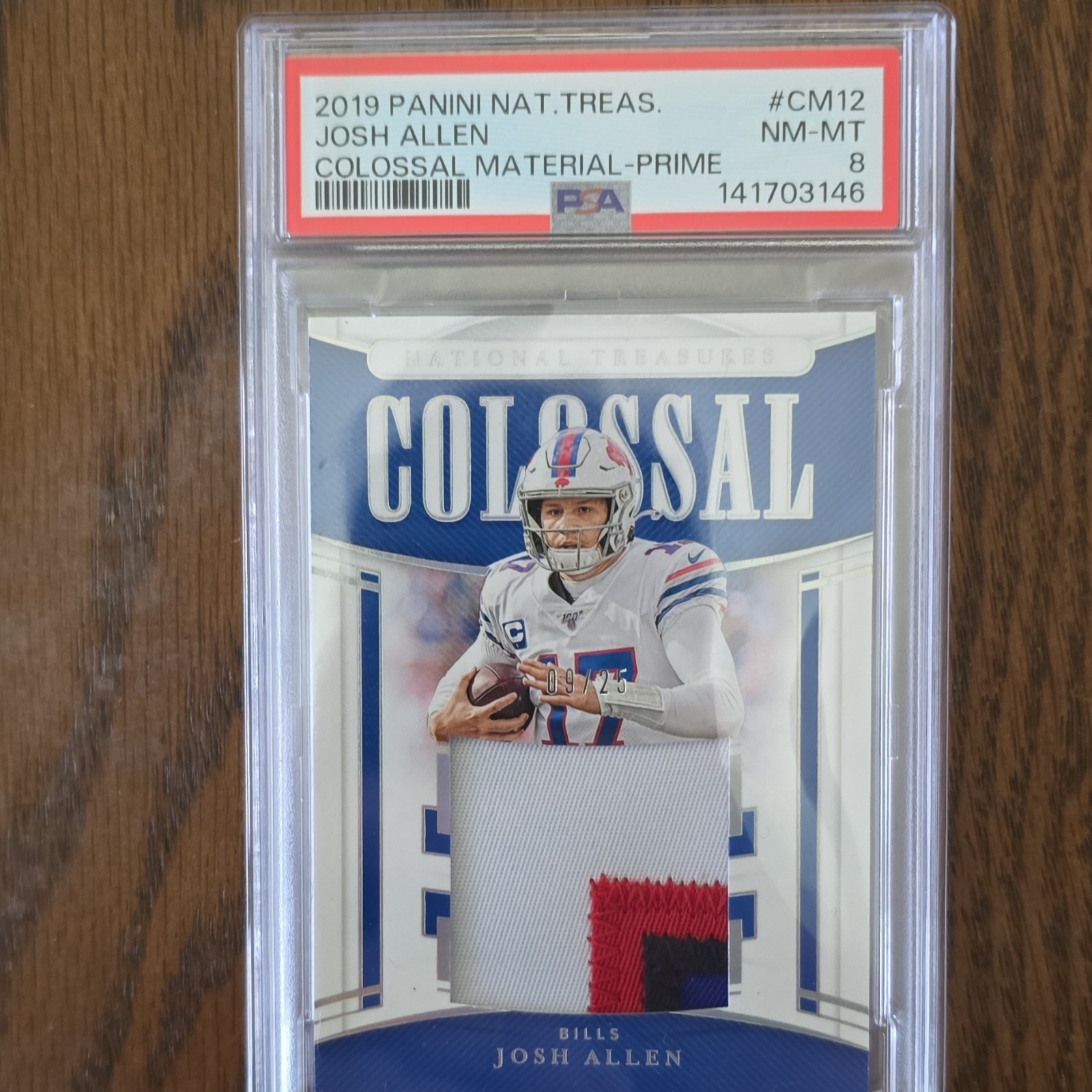 Josh Allen Panini National Treasures Colossal Materials #CM12 Prime