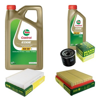 MANN Inspektionspaket 6L CASTROL EDGE 5W-30 C3 für Nissan Juke 1.6 Pulsar