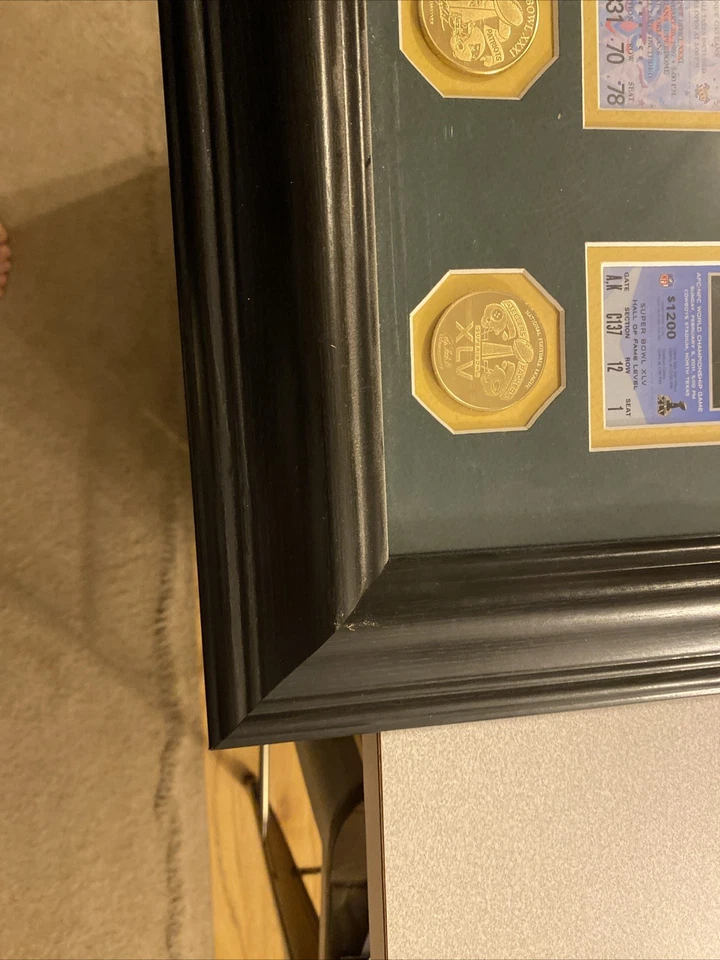 Green Bay Packers Super Bowl Deluxe Gold Coin Ticket Frame Foto 4 de 4