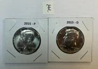 2015 P & D UNC Clad Kennedy Half Dollar Set in CB Flips -Free Shipping - E