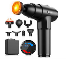 AERLANG Massage Gun with Heat, Deep Tissue, 7 Heads, Silent