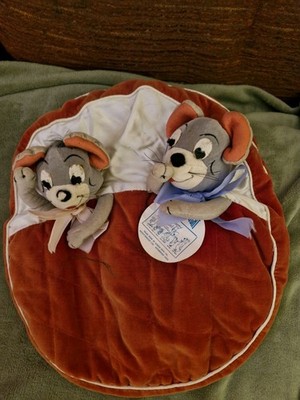 Vintage Merrythought Pixie & Dixie Pyjama Koffer 50er Jahre mit Etikett RARWARE (C3)