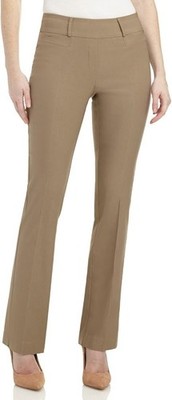 c4 Rekucci Women's Ease Into Comfort Boot Cut Pants Oatmeal Size 18T