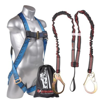 KStrong Kapture Essential 3-Point Full Body Harness w/ Twin-Leg Lanyard | L XL |