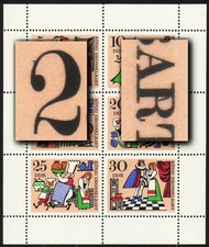 1323-1328 M&auml;rchen-Kleinbogen mit 2 PLF Strich auf 2 / Strich im R, Felder 5+6 **