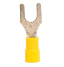 200 Pieces 12-10 Spade Connectors 1/4" Stud Vinyl Terminals Yellow USA Made