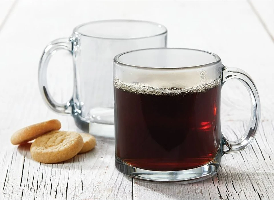 Taza de café Libbey personalizada con mango - vidrio grande grabado personalizado de 13 oz Foto 2 de 4