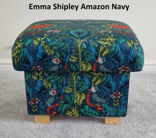 Storage Footstools Pouffes Balmoral Tartan Fabric Check Checked Scottish Ochre - Picture 20 of 55