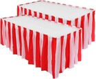 White Striped Party Table Skirts