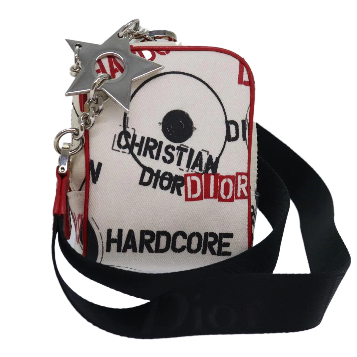 Pochette Christian Dior Hardcore toile blanche authentique 82243