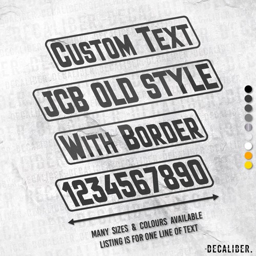 Texto personalizado JCB estilo antiguo con pegatina de borde - muchos colores y tamaños - Fastrac - Imagen 4 de 11