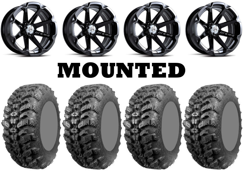Kit 4 Interco Sniper 920 Tires 28x10-14 on MSA M12 Diesel Black