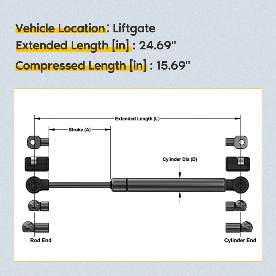 2 soportes de elevación de portón trasero de puerta levadiza para 99-04 Suburban Tahoe Yukon Foto 3 de 4