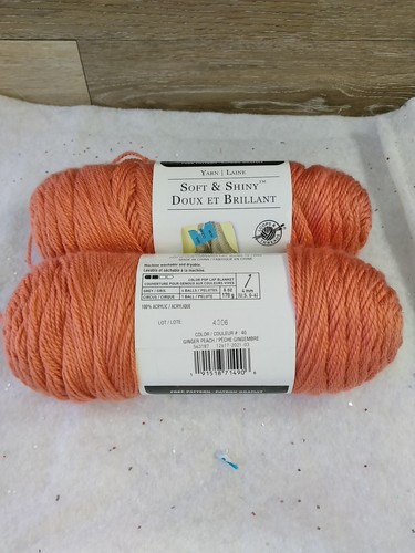 Loops & Threads Soft & Shiny Ginger Peach 4 Medium Lot of 2