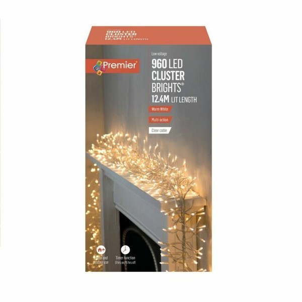 Premier 960 LED Cluster Brights Lights - Warm White, 12.4m (LV162176WWC ...