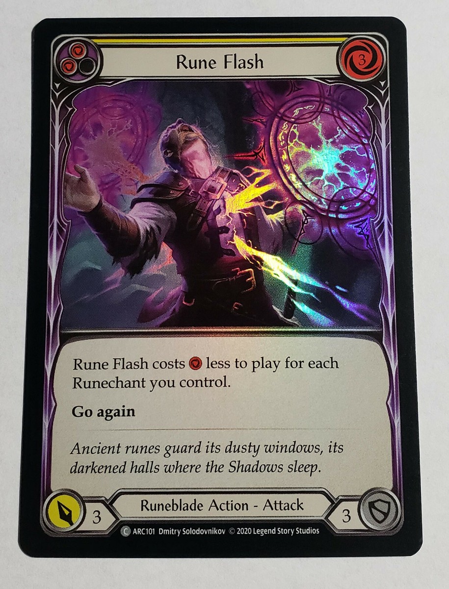 3x Rune Flash <em>FOIL</em> Yellow Flesh and Blood - ARC UNLIMITED M/NM 