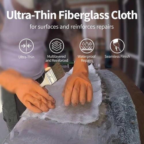 Fiberglass Fabric Cloth Mesh, 6oz X 50" X 12Ft for Repairing Auto Pools Hot Tubs - Picture 3 of 10